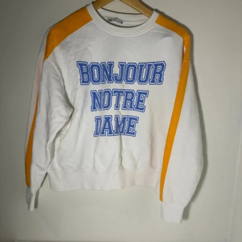 Zara Bonjour Notre Dame Sweatshirt